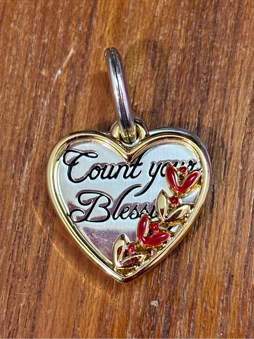 🦃Listing! 🆕 Brighton Grateful charm Gold Silver Heart reads Count your Blessings